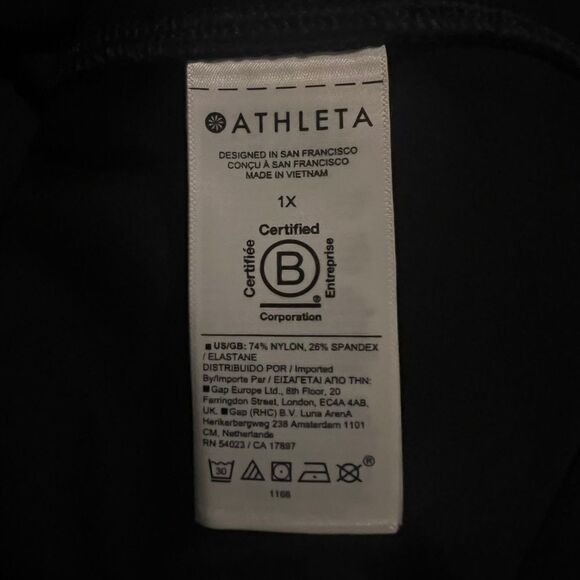 Athleta Plus Size Navy & Black Venice Sweatshirt Funnel Neck 1X NWOT - Picture 9 of 10